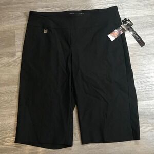 Peck & Peck Tummy Control Black Bermuda Shorts Womens 10 NWT 63790ST